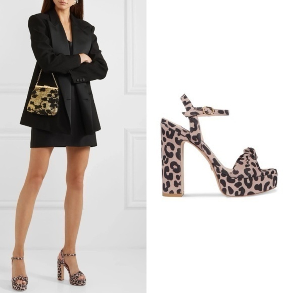 STUART WEITZMAN Mirri Cheetah-Print Leather Platform Sandals
